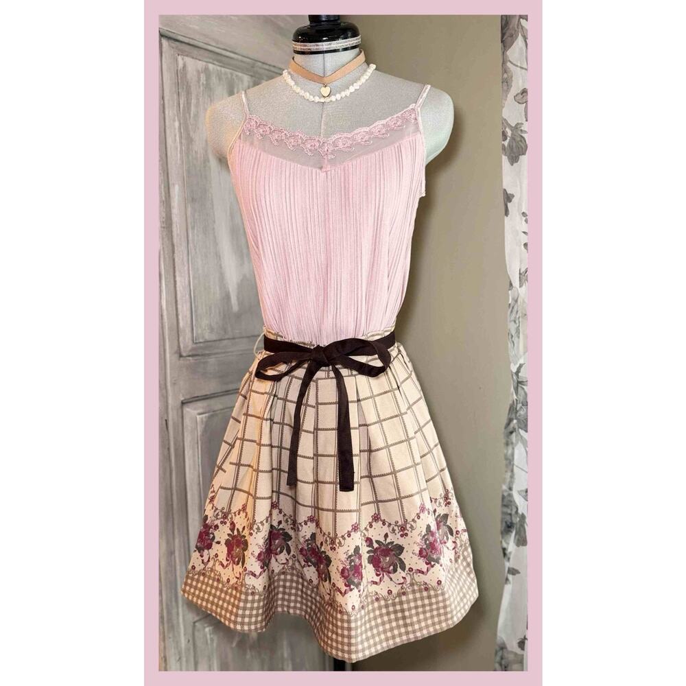 Ank Rouge Rose Pattern Skirt Castanets Club Camisole Shoujo Girl Himekaji Gyaru - Picture 2 of 16